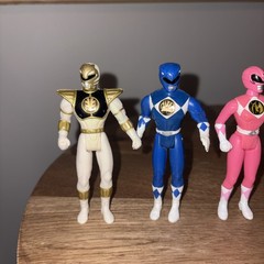 1995 Power Rangers Toy Figure Lot Saban VtG MMPR White Pink Blue Black 4 Inches