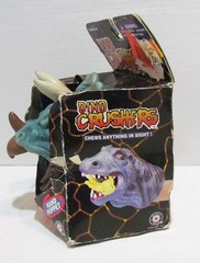 DINO CRUSHERS TRICERATOPS DINOSAUR RUBBER HAND PUPPET PLACO TOYS 1996 W/ BOX