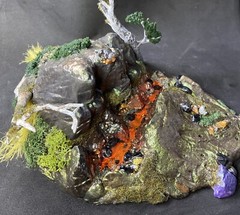 Lava Light Up Action Figure Base Custom Designed 7″x 10″ Diorama Tabletop Gaming