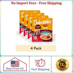 (4 pack) Delectables Stew Senior 10+ Variety Pack Lickable Cat Treats, 12-Pack