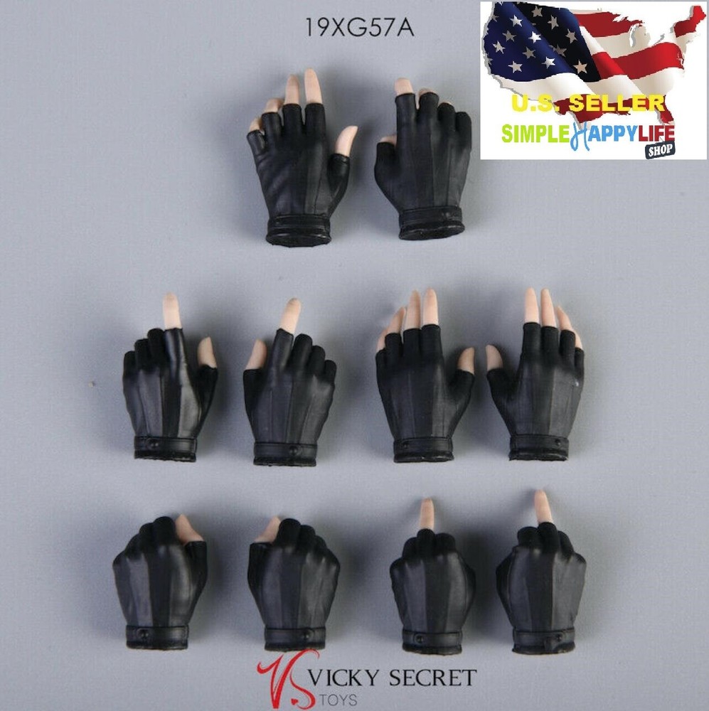 1/6 Female Black Gloves Hands Accessory Fit 12” figure Phicen hot toys ❶USA❶