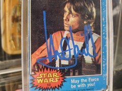 Vintage Star Wars Luke Brown Hair Kenner 1977 UKG 75,Topps Signed By Mark Hamill