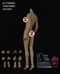 Black Skin Female Action Body JIAOU DOLL 1/6 European Shape Big Bust JOQ-10E-PS