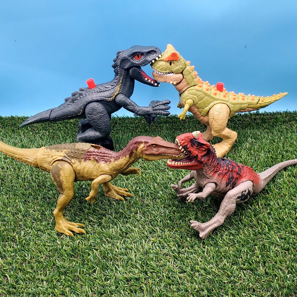 (4) Jurassic Park Dinosaurs Lot Of 4 (Used Working Toys)