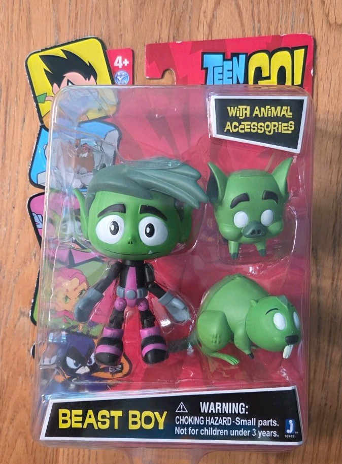 DC Comics Teen Titans Go 5″ Action Figure: Beast Boy with Beaver & Pig Brand New