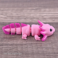 Mini Axolotl 3D Printed Articulated Flexi Fidget Desk Pet Toy 2.5 Inch