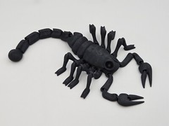 3D Printed Scorpion, Realistic Articulated & Flexible Joints, PLA, 9″, Black