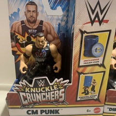 WWE Knuckle Crunchers CM Punk + Dominik Mysterio Lot 2 NIB Mattel Figures
