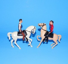 1961 HARTLAND WYATT EARP & CLINT WALKER WESTERN FIGURES WITH HORSES