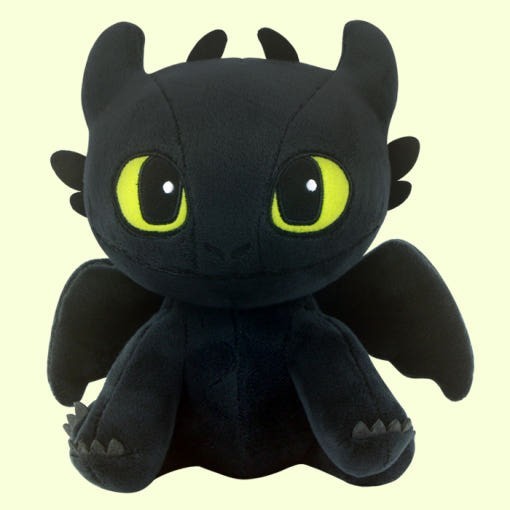 How To Train Your Dragon 3 Toothless Light Fury Plush Doll Sitting 7″ FREE SHIP