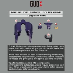 Skirt Armor Filler Upgrade Kit For AGE OF THE PRIMES SOLUS PRIME GO BETTER