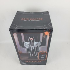 5.5 FT LED ANIMATRONIC~GRIM REAPER~SOUND ACTIVATED MOVING HEAD/JAW/ARMS. NEW