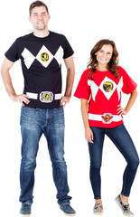 Mighty Morphin Power Rangers Red Blue Yellow Pink Green Black White Blue Costume