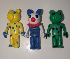 Piggy Dinopiggy Clown 3.5″ Series 1 lot of 3 yellow green
