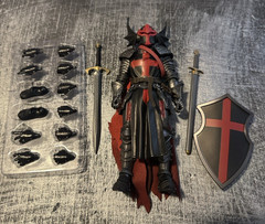 Mythic Legions Custom Black and Red Templar Knight figure Loose