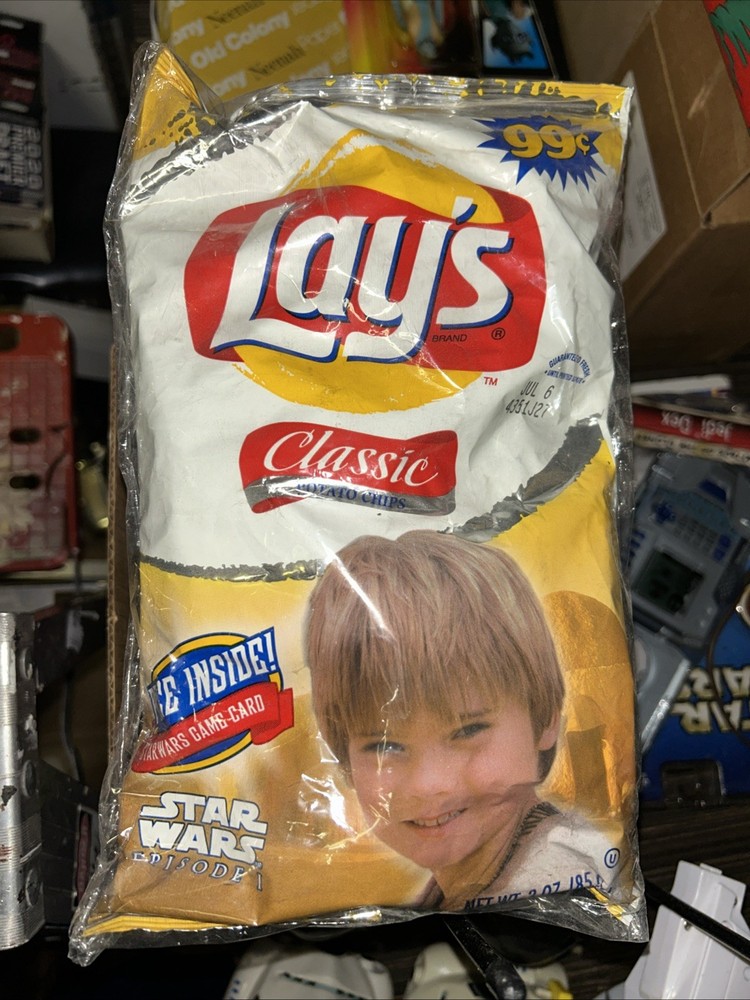 FACTORY SEALED Star Wars Episode 1 Ad Lays Classic Chip Bag Anakin Rare 3 oz.NEW