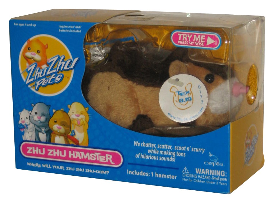 Zhu Zhu Pets Hampster Scoodles (2008) Cepia Animal Toy – (Try Me Button Does NOT