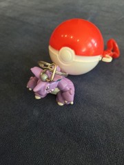 Vintage 1999 Burger King Pokemon Nidoking Keychain Figure W Pokeball