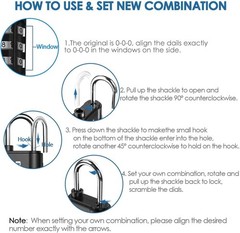 3pk 3-DIGIT RE-SETTABLE Gym School Locker Padlocks, Safe/Secure, EASY TO USE 16z