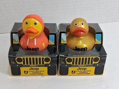 (2)Jeep Branded 2″ Ducks in Paper Jeep 4×4 Box Series 1 New You Pick The Color