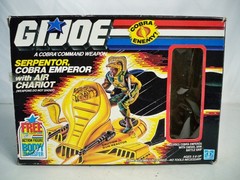 K26i57101 AIR CHARIOT W/ BOX & SERPENTOR 1986 GI JOE COMPLETE VINTAGE HASBRO