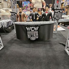 WWE Mattel WCW/NWO Monday Nitro Announce Table With Changeable Logos Accessory