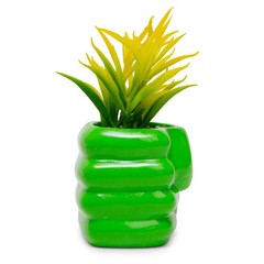 Marvel Comics Hulk Smash Hand 3-Inch Ceramic Mini Planter With Artificial