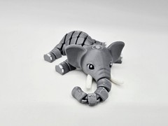 Elephant Flexi | 3D Printed Realistic Animal | Flexible Articulated Desk Toy Pet