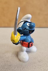Vintage 1980s Schleich Peyo SMURFS Pirate with Sword SWASHBUCKLER Figure