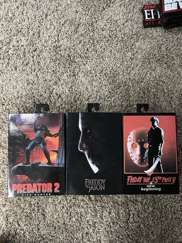 NECA FRIDAY THE 13TH PART 5, FREDDY VS JASON & PREDATOR 2 CITY HUNTER! MINT!!!!!