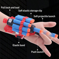 Spider Gloves Web Shooter Toy For Kids (15 Darts), Kids Plastic Cosplay Launcher