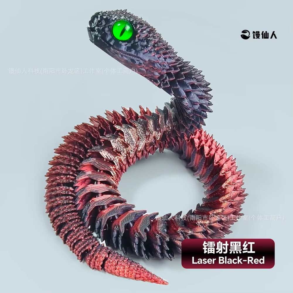 30/60Cm 3D Printed Snake Action Figures Articulated Movable Joint Simulation Sna