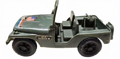 Vintage Toy GI JOE Willys Army Jeep Green 739 With Machine Gun 7 7/8″ Long