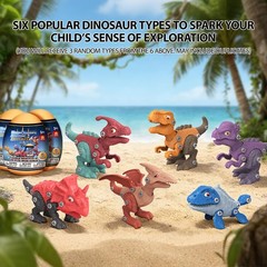 Dinosaur Toys for 3 4 5 6 7 8 Year Old Boys,3 Pack Hatching Dinosaur Eggs wit…