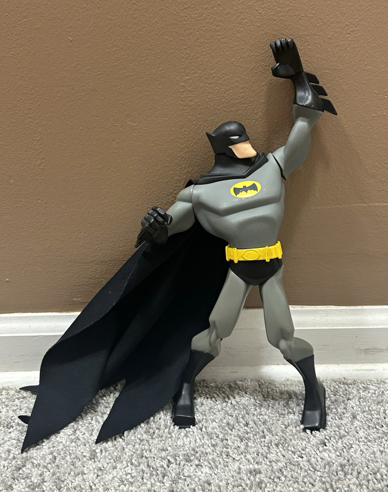 DC Comics Batman Action Figure w/ Cloth Cape Clothes Black Gray Yellow