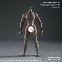 JIAOU DOLL 1/6 Male Rubber Seamless Body Lan Body Muscular 12″ Action Figure