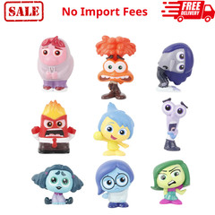 9pcs/Set Mini Inside Out 2 Action Figure Toy Cartoon Movie Joy Anxiety Anger