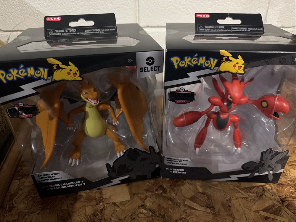 Pokémon Select Mega Charizard Y & Scizor Action Figure Lot Target Exclusive NIB