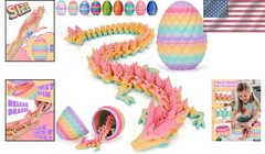12″ Articulated Dragon & 4.53″ Eco-Friendly Crystal Egg – Surprise Toy for Kids
