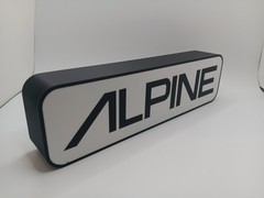 Retro Alpine stereo & radio 80s style logo lightbox sign display light box sign