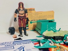 GI Joe 1984 Zartan V1 Complete + Chameleon 100% Canadian File Card Blueprints