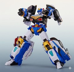 Authentic SAMG Metal Cardbot W BLAION & BLUE COP W Transforming Robot Set