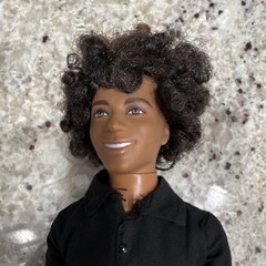 Mattel 3008 Poseable Action Figure Black Shirt White Pants Plastic Fabric