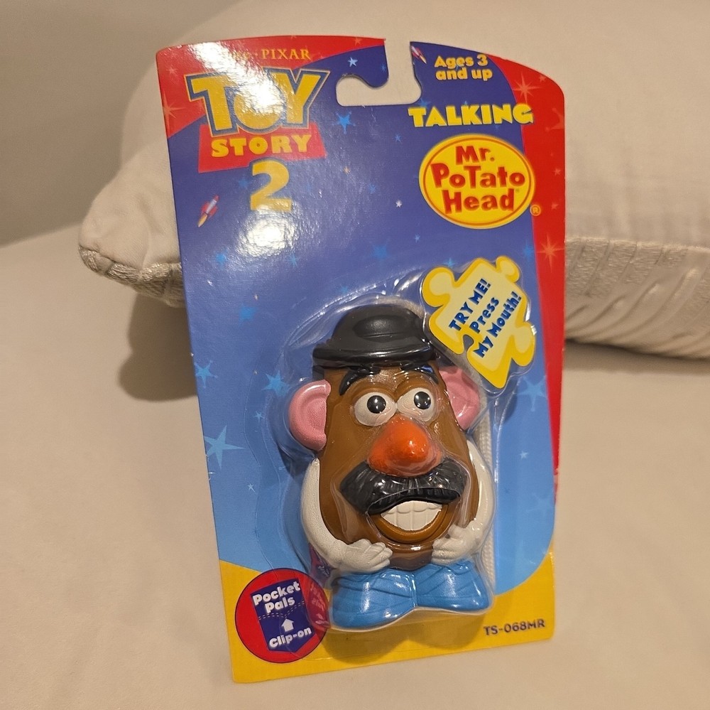 Vintage Toy Story 2 Talking Mr Potato Head Pocket Pal Clip On TS-068MR NIB Pixar