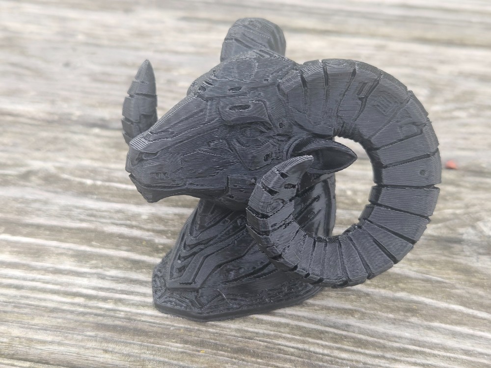 Ram Head Demon Logo 4 inch – Black Goat Ram Figure with Horns RAM truck gift