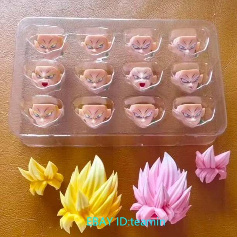DIMENSIONIA 01B 1/12 Goku Black Head Sculpt Hair Face Accessories In Stock