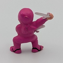 Soma Neon Pink Turban Ninja Figure with daggers 2″ Rubber Martial Arts 1986