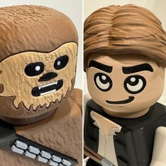 3D printed HAN SOLO & CHEWBACCA custom chunky figure – 6.5 inches – Star Wars