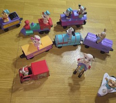 ERTL Shari Lewis Lamb Chop & Friends Figurine Lot And Train Cars 1994 Vintage