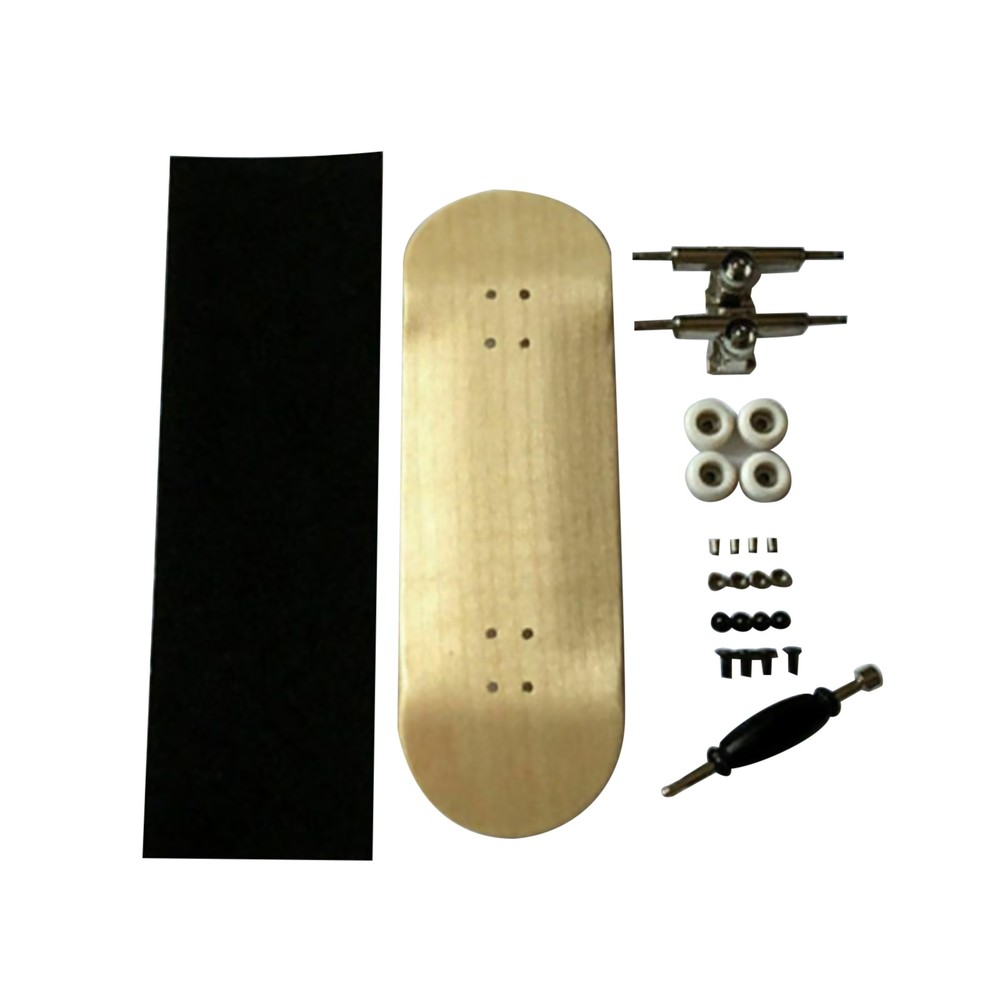 32mm Basic Complete Wooden Fingerboard Finger Skateboard Bearings Nuts Foam Tape
